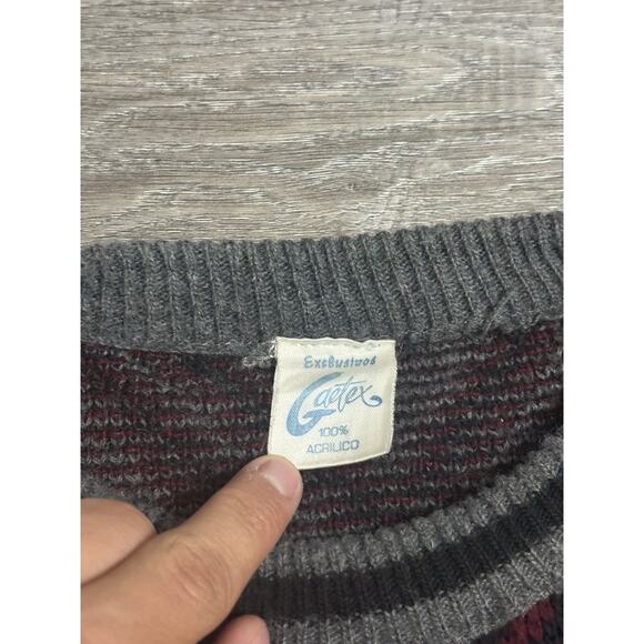 Gaetex Geometric Knit Sweater Sweatshirt Casual Preppy Knitwear - Men’s Medium - Picture 3 of 8